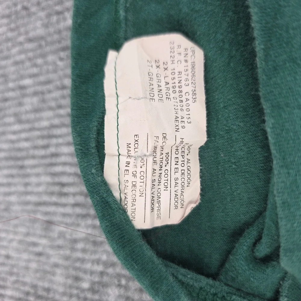 Champion Mens 2XL Forest Green Graphic T-Shirt Smiley Face Pennant Streetwear - Picture 6 of 9